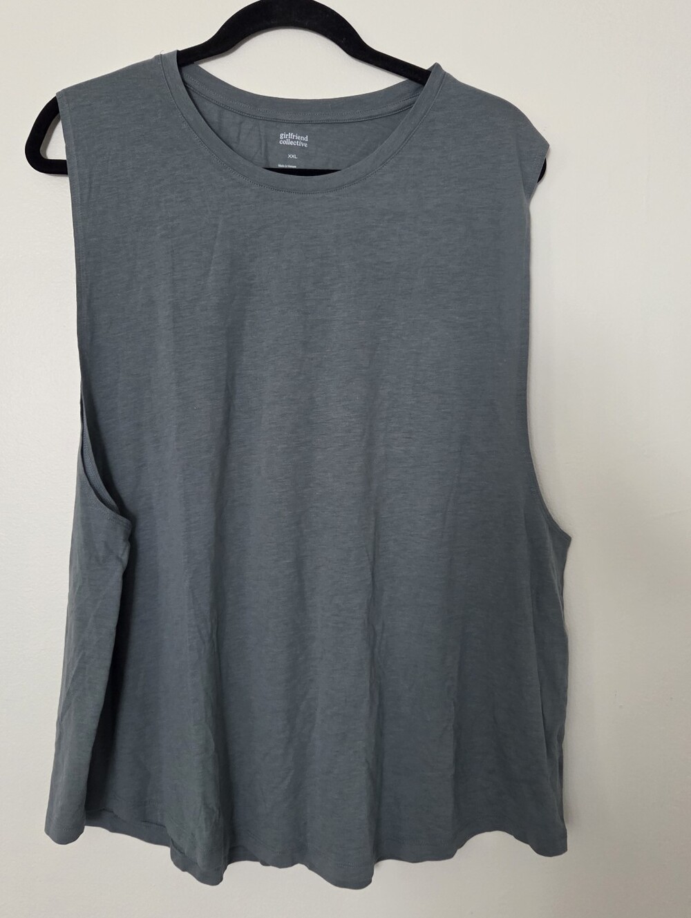 NWT Girlfriend Collective Charcoal Gray Sleeveless Muscle Tank XXL